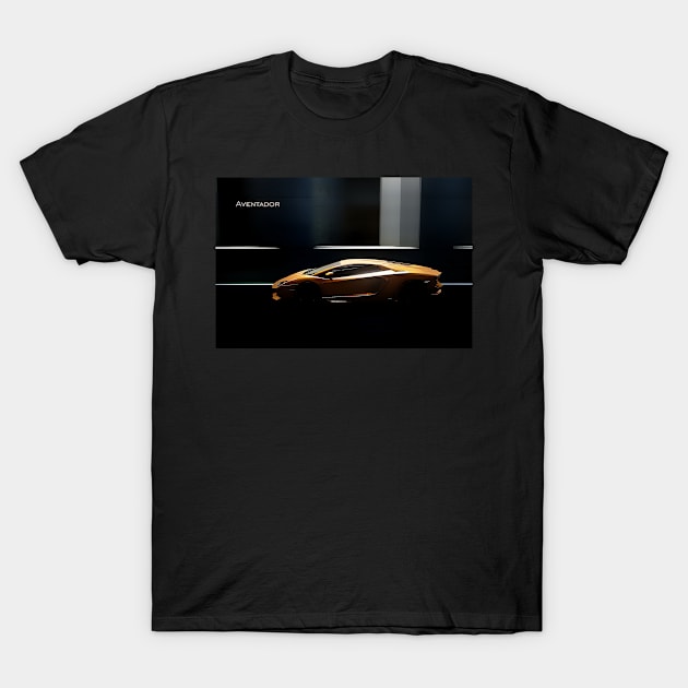 Lamborghini Aventador LP 700 close up car drawing T-Shirt by Guntah